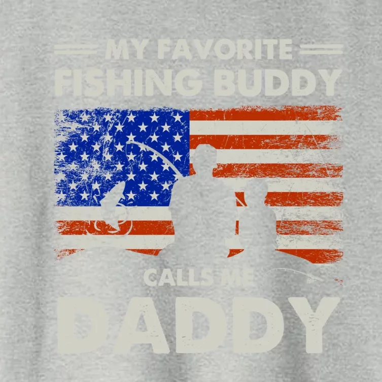 My Favorite Fishing Buddy Calls Me Daddy Fishing Dad Gift Women's Crop Top Tee