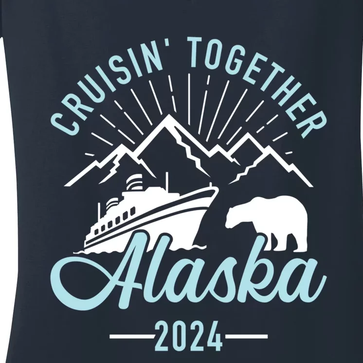 Matching Family Friends And Group Alaska Cruise 2024 Gift Women's V-Neck T-Shirt