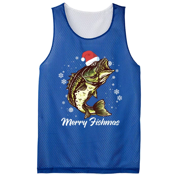 Merry Fishmas Funny Xmas Holidays Christmas Cute Gift Mesh Reversible Basketball Jersey Tank