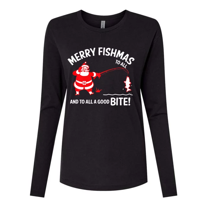 Merry Fishmas Fish Fishing Fisherman Christmas Xmas Womens Cotton Relaxed Long Sleeve T-Shirt