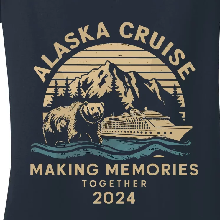 Matching Family Friends And Group Alaska Cruise 2024 Women's V-Neck T-Shirt