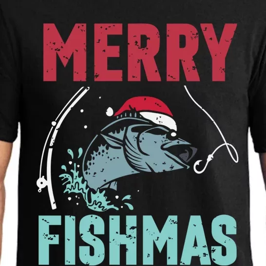 Merry Fishmas Funny Christmas For Family Fish Fisher Gift Pajama Set