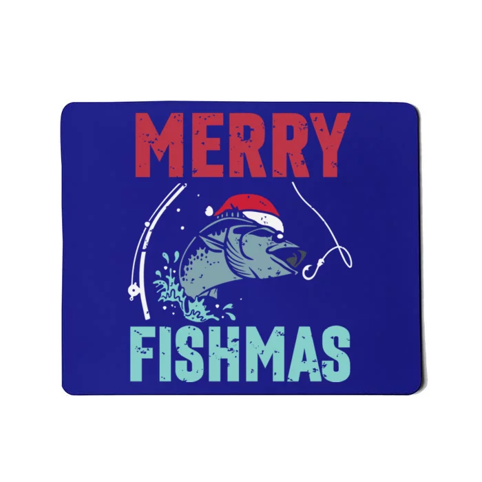 Merry Fishmas Funny Christmas For Family Fish Fisher Gift Mousepad