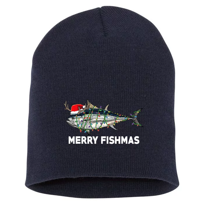 Merry Fishmas Funny Fish Fishing Fisherman Christmas Xmas Short Acrylic Beanie