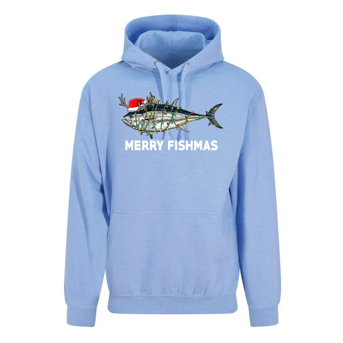 Merry Fishmas Funny Fish Fishing Fisherman Christmas Xmas Unisex Surf Hoodie