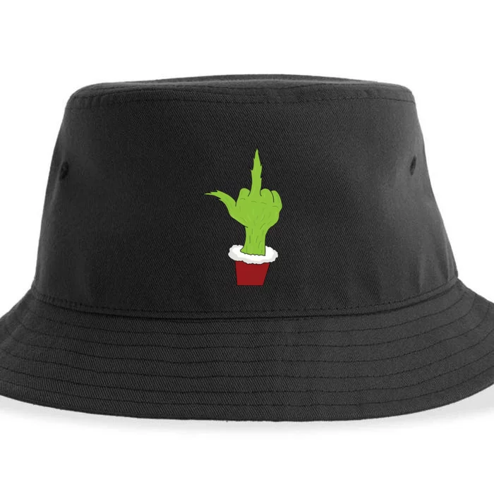 Middle Finger Funny Holiday Sustainable Bucket Hat