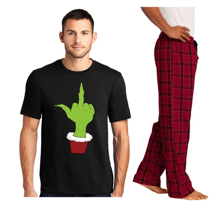 Middle Finger Funny Holiday Pajama Set