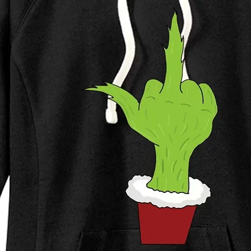 Middle Finger Funny Holiday Women's Fleece Hoodie