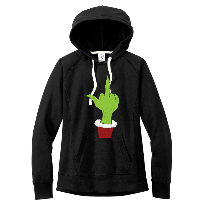 Middle Finger Funny Holiday Women's Fleece Hoodie