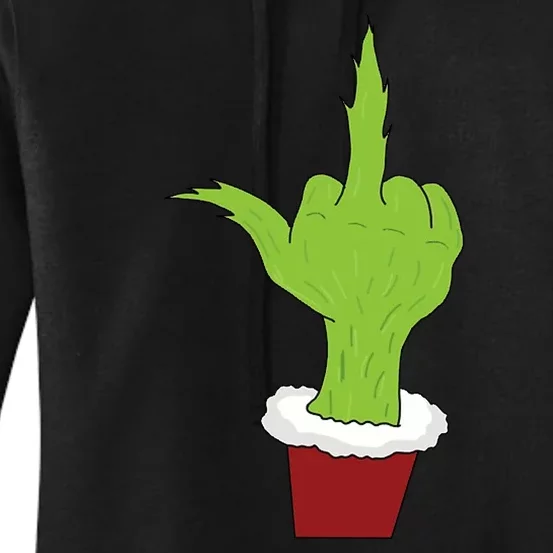 Middle Finger Funny Holiday Women's Pullover Hoodie