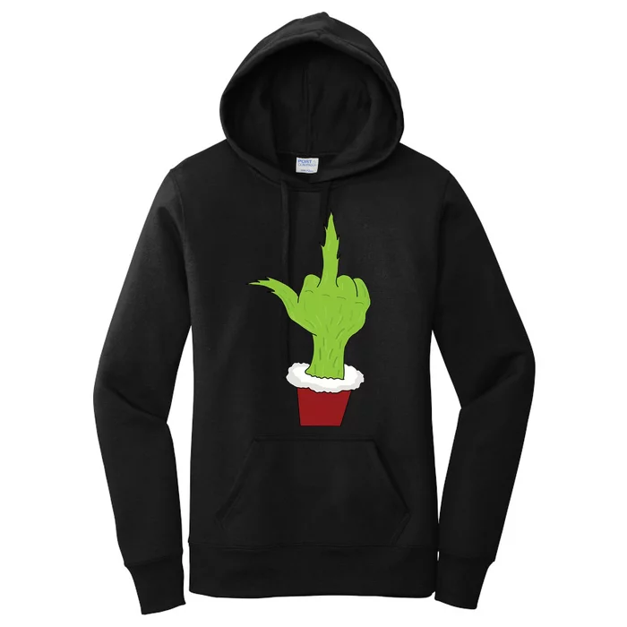 Middle Finger Funny Holiday Women's Pullover Hoodie