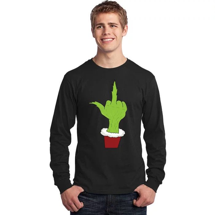 Middle Finger Funny Holiday Tall Long Sleeve T-Shirt