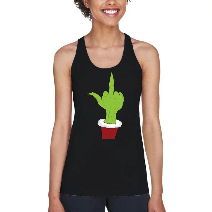 Middle Finger Funny Holiday Women's Racerback Tank