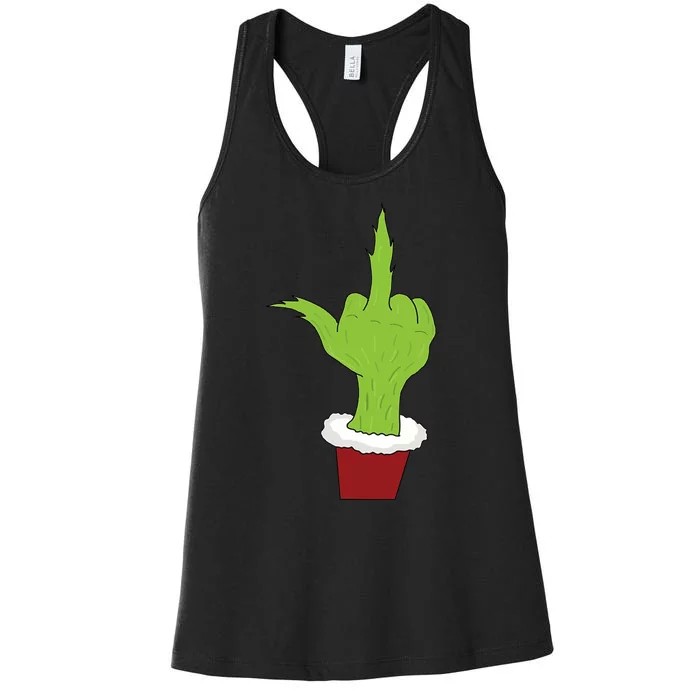 Middle Finger Funny Holiday Women's Racerback Tank