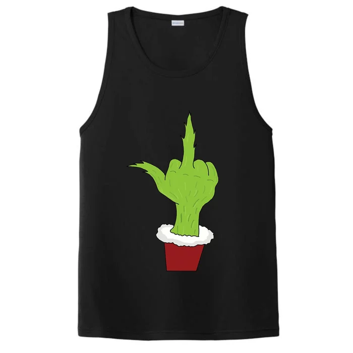 Middle Finger Funny Holiday Performance Tank