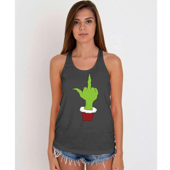 Middle Finger Funny Holiday Women's Knotted Racerback Tank