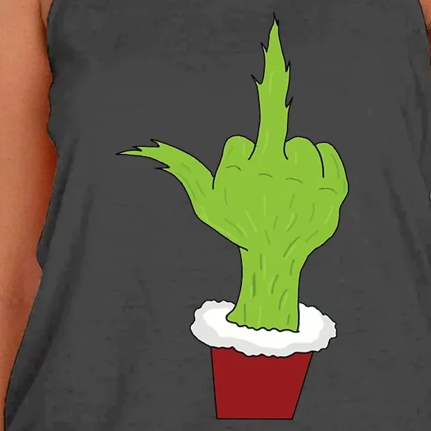 Middle Finger Funny Holiday Women's Knotted Racerback Tank