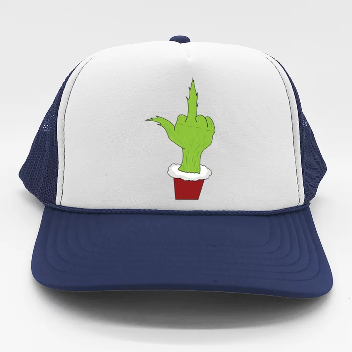 Middle Finger Funny Holiday Trucker Hat