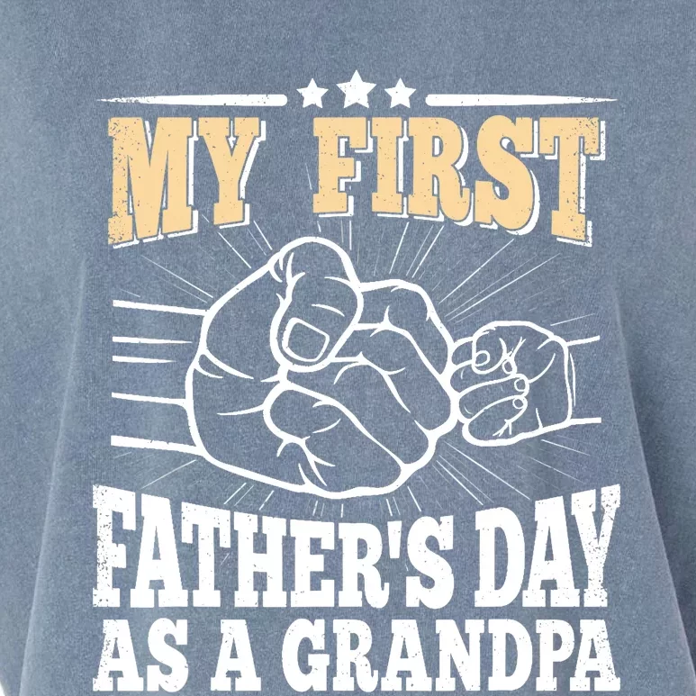 My First Father's Day As A Grandpa Grandfather Fathers Day Garment-Dyed Women's Muscle Tee