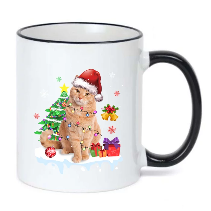 Meowy Feline Festivities Merry Catmas Christmas Cat Cute Gift Black Color Changing Mug