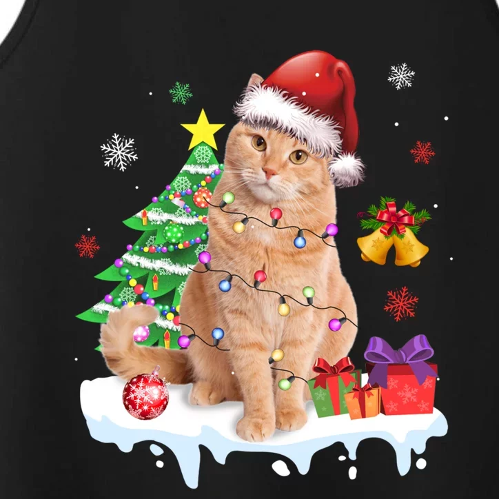 Meowy Feline Festivities Merry Catmas Christmas Cat Cute Gift Performance Tank