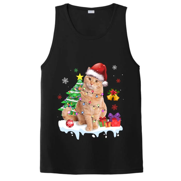 Meowy Feline Festivities Merry Catmas Christmas Cat Cute Gift Performance Tank