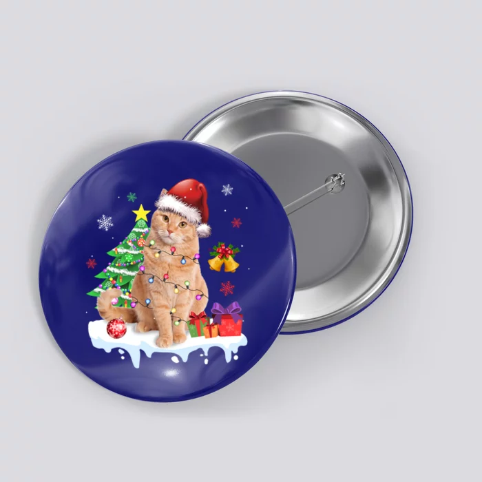 Meowy Feline Festivities Merry Catmas Christmas Cat Cute Gift Button