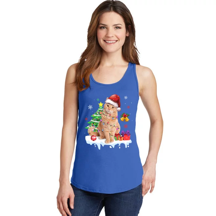 Meowy Feline Festivities Merry Catmas Christmas Cat Cute Gift Ladies Essential Tank