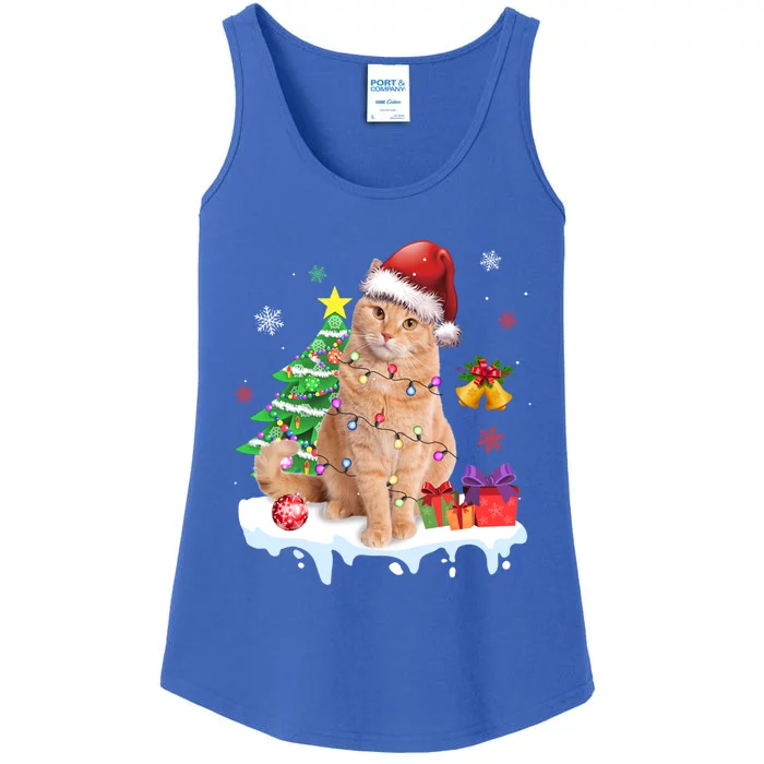 Meowy Feline Festivities Merry Catmas Christmas Cat Cute Gift Ladies Essential Tank