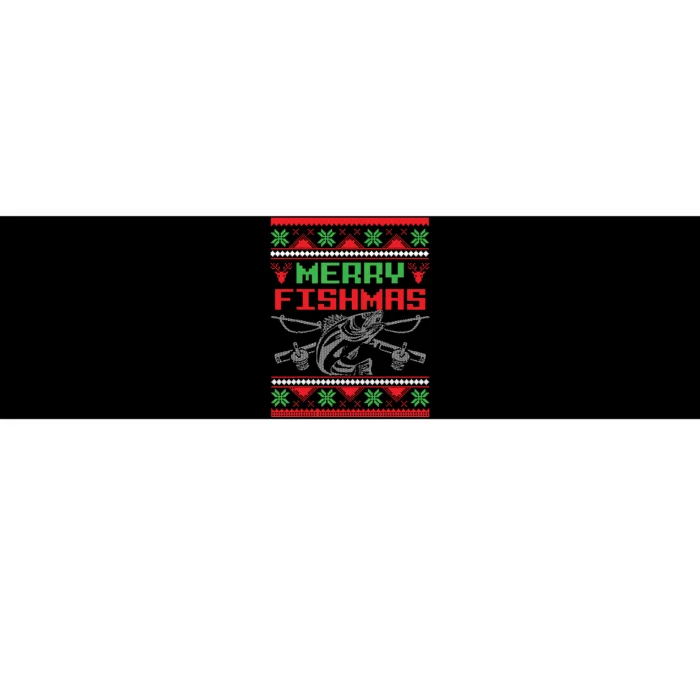 Merry Fishmas Fisherman Fishing Ugly Christmas Bumper Sticker