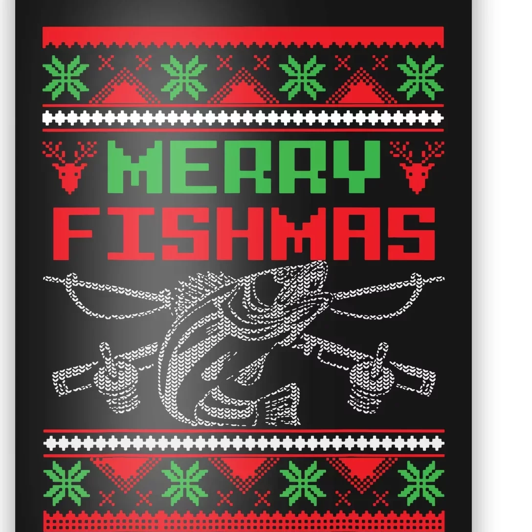 Merry Fishmas Fisherman Fishing Ugly Christmas Poster