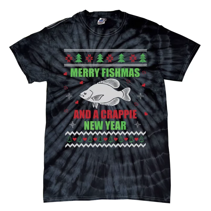 Merry Fishmas Fishing Funny Xmas Crappie For Fisherman Tie-Dye T-Shirt