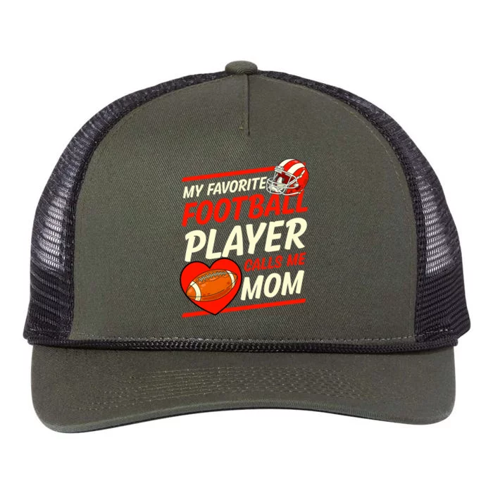 My Favorite Football Player Calls Me Mom Football Gift Retro Rope Trucker Hat Cap