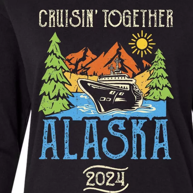 Matching Family Friends Group Alaska Cruise Together 2024 Womens Cotton Relaxed Long Sleeve T-Shirt