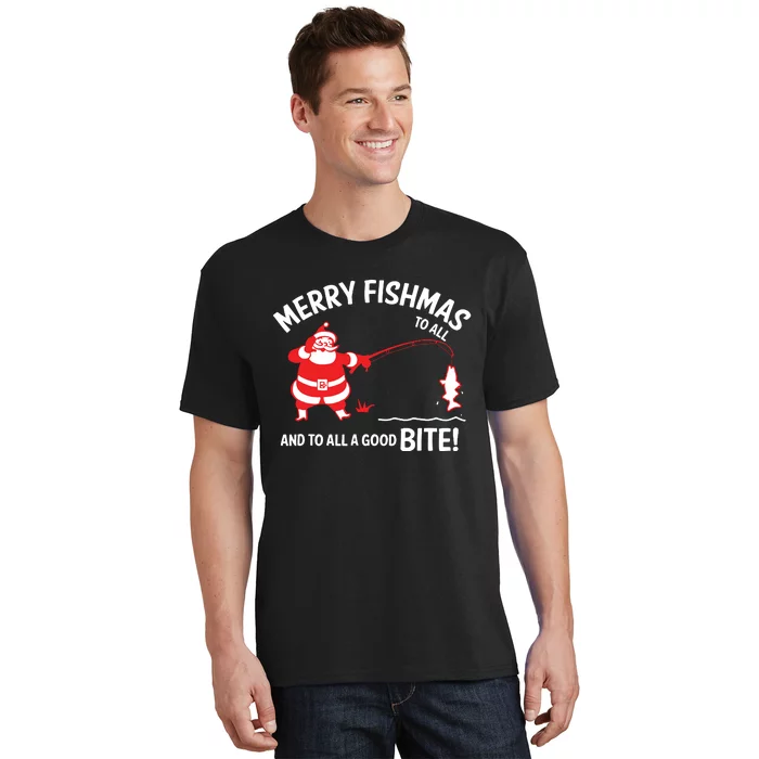 Merry Fishmas Funny Fish Fishing Fisherman Christmas Xmas T-Shirt