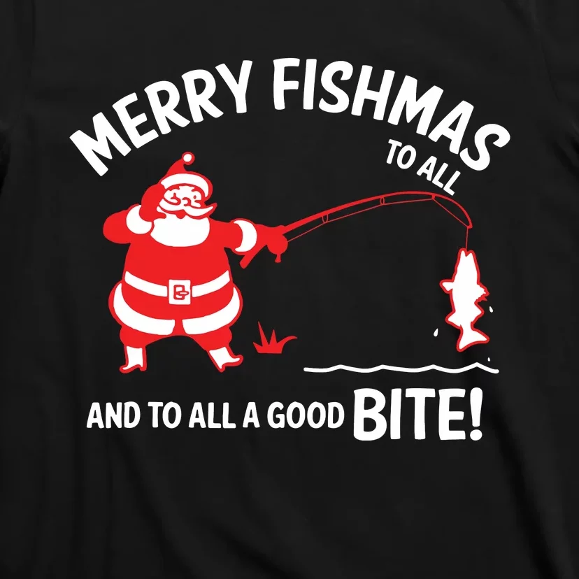 Merry Fishmas Funny Fish Fishing Fisherman Christmas Xmas T-Shirt