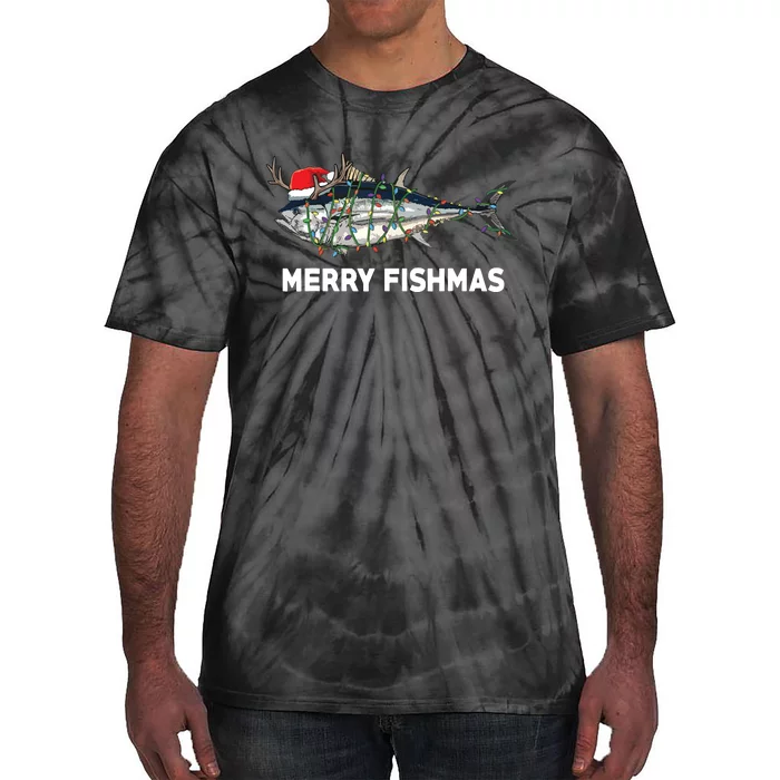 Merry Fishmas Funny Fish Fishing Fisherman Christmas Xmas Tie-Dye T-Shirt