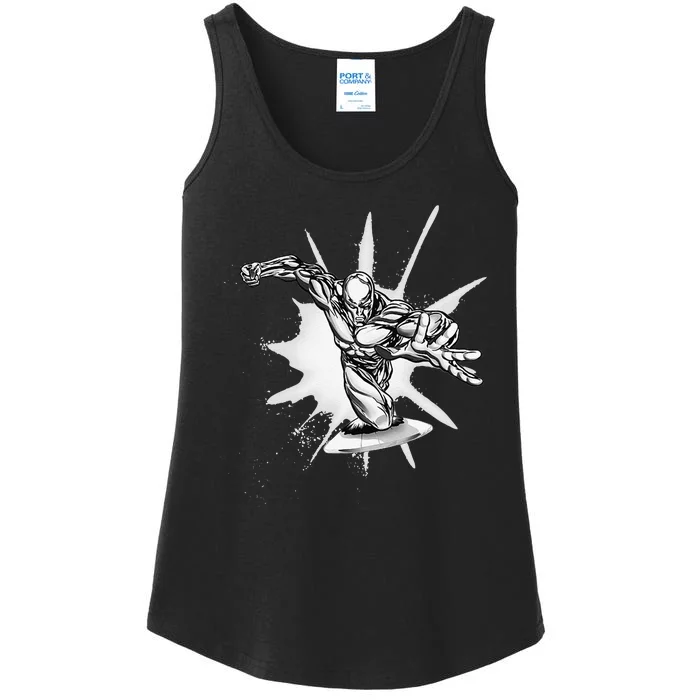 Marvel Fantastic Four Silver Surfer Speed Epic Logo Ladies Essential Tank