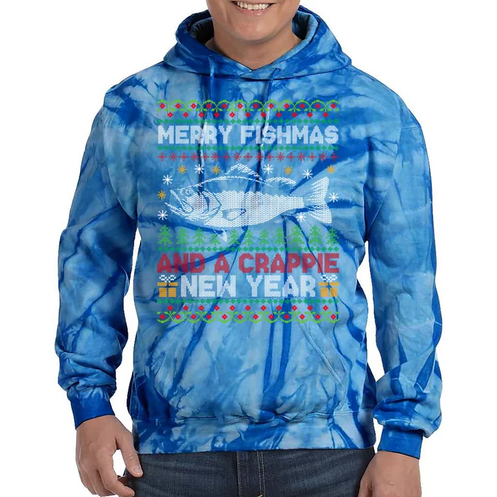 Merry Fishmas Fish Fishing Fisher Ugly Christmas Xmas Gift Tie Dye Hoodie