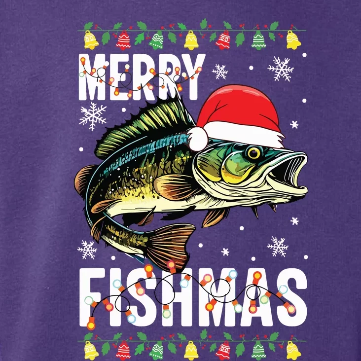 Merry Fishmas Funny Fishing Christmas Pajama Fishers Toddler Hoodie