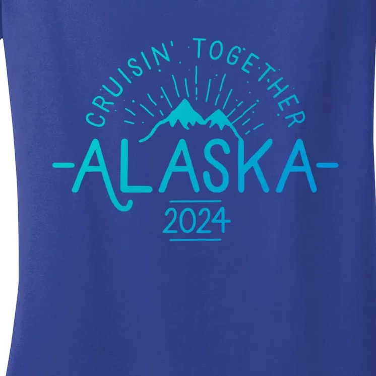 Matching Family Friends And Group Alaska Cruise 2024 Gift Women's V-Neck T-Shirt