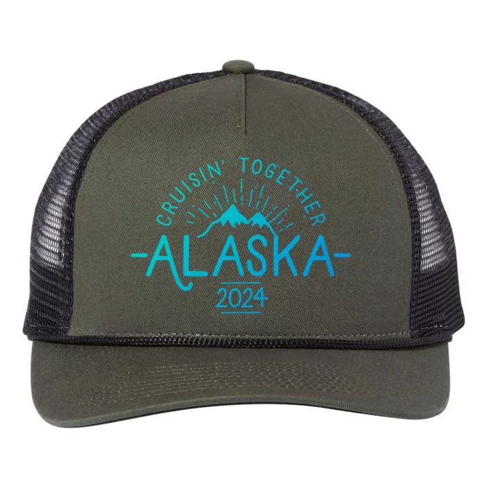 Matching Family Friends And Group Alaska Cruise 2024 Gift Retro Rope Trucker Hat Cap