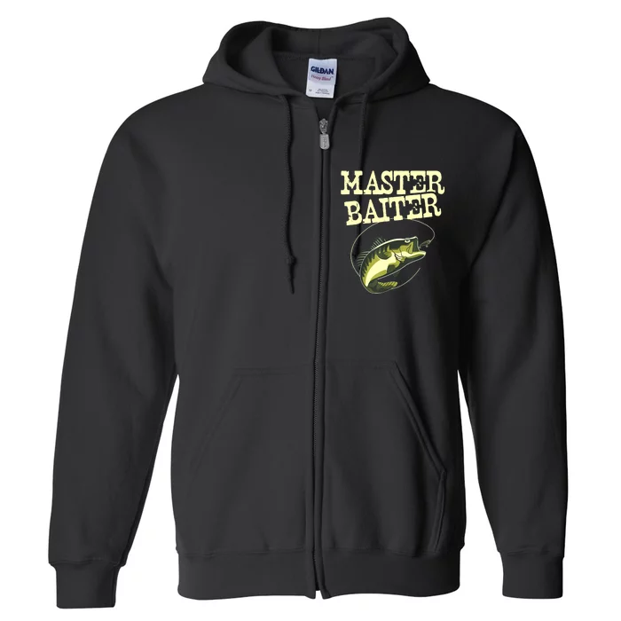 Masterbaiter Funny Fishing Fisherman Fish Master Baiter Full Zip Hoodie