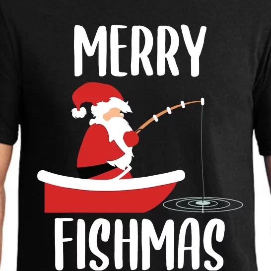 Merry Fishmas Funny Santa Fishing Fisherman Christmas Xmas Pajama Set