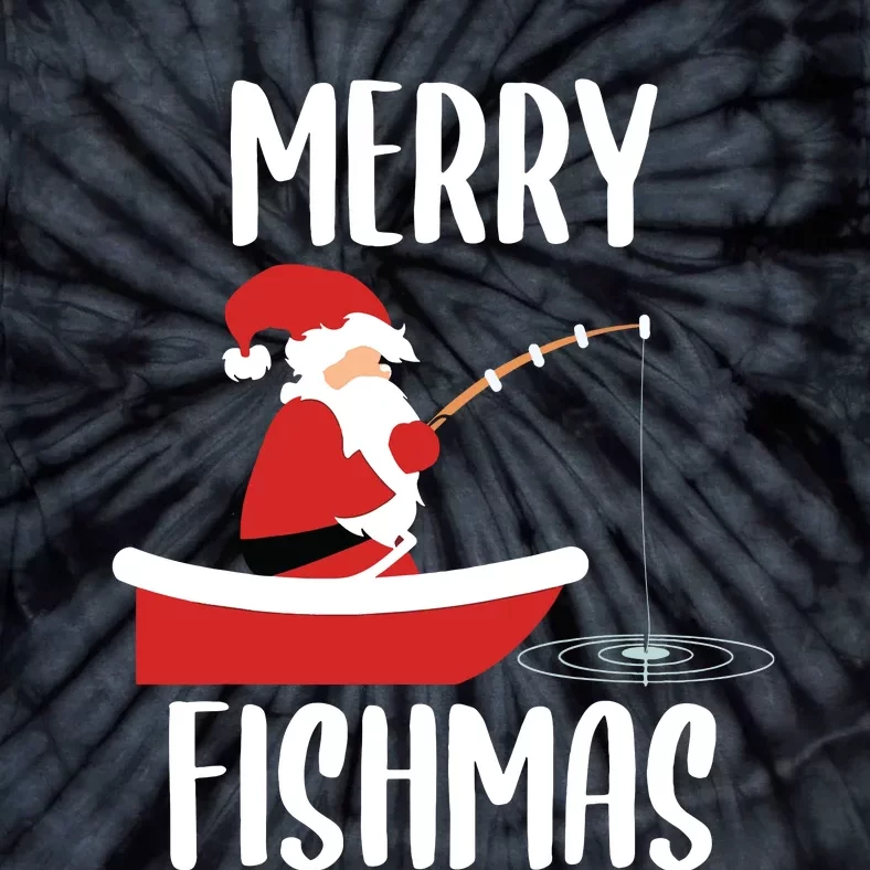 Merry Fishmas Funny Santa Fishing Fisherman Christmas Xmas Tie-Dye T-Shirt