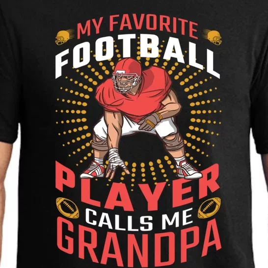 My Favorite Football Player Calls Me Grandpa Cool Gift Pajama Set