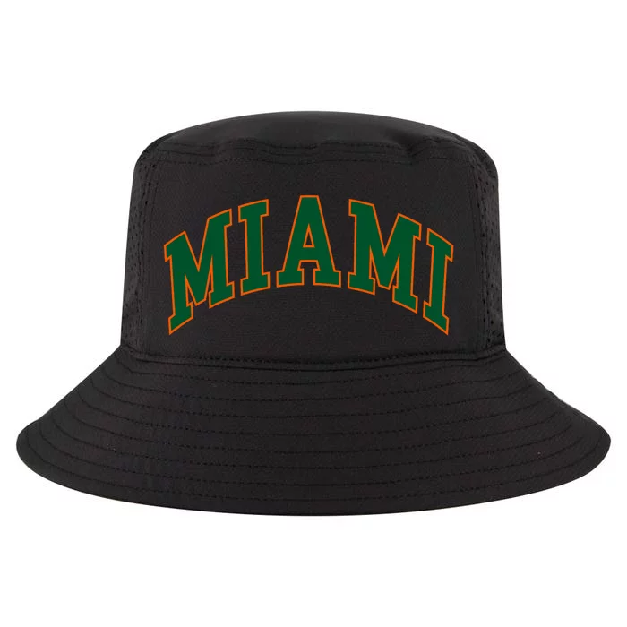 Miami Football Font Cool Comfort Performance Bucket Hat