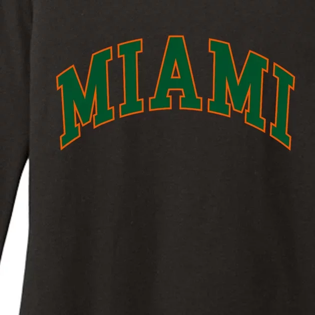 Miami Football Font Womens CVC Long Sleeve Shirt