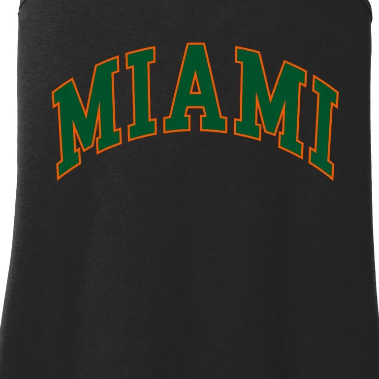 Miami Football Font Ladies Essential Tank