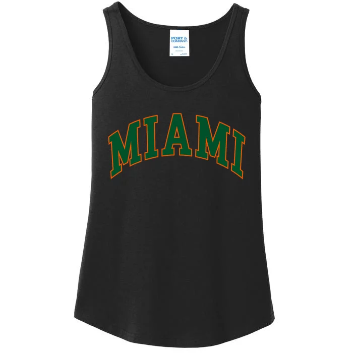 Miami Football Font Ladies Essential Tank